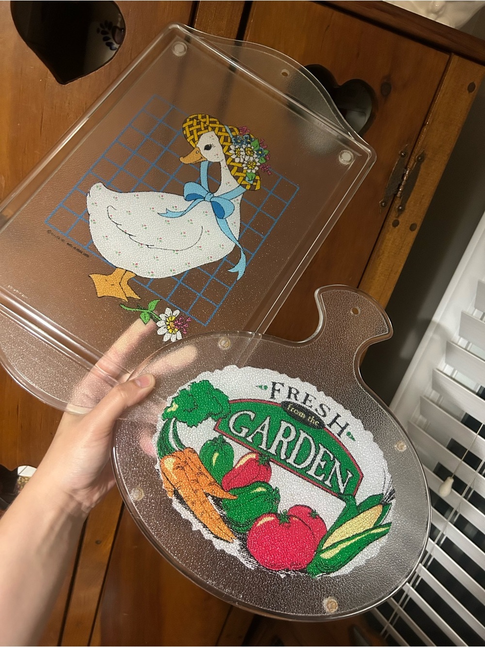 Vintage Goose & Fresh Garden Decorative Cutting Boards - Set of 2